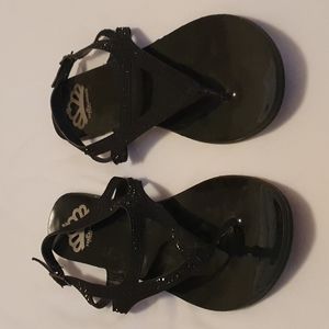 Sparkly black sandals